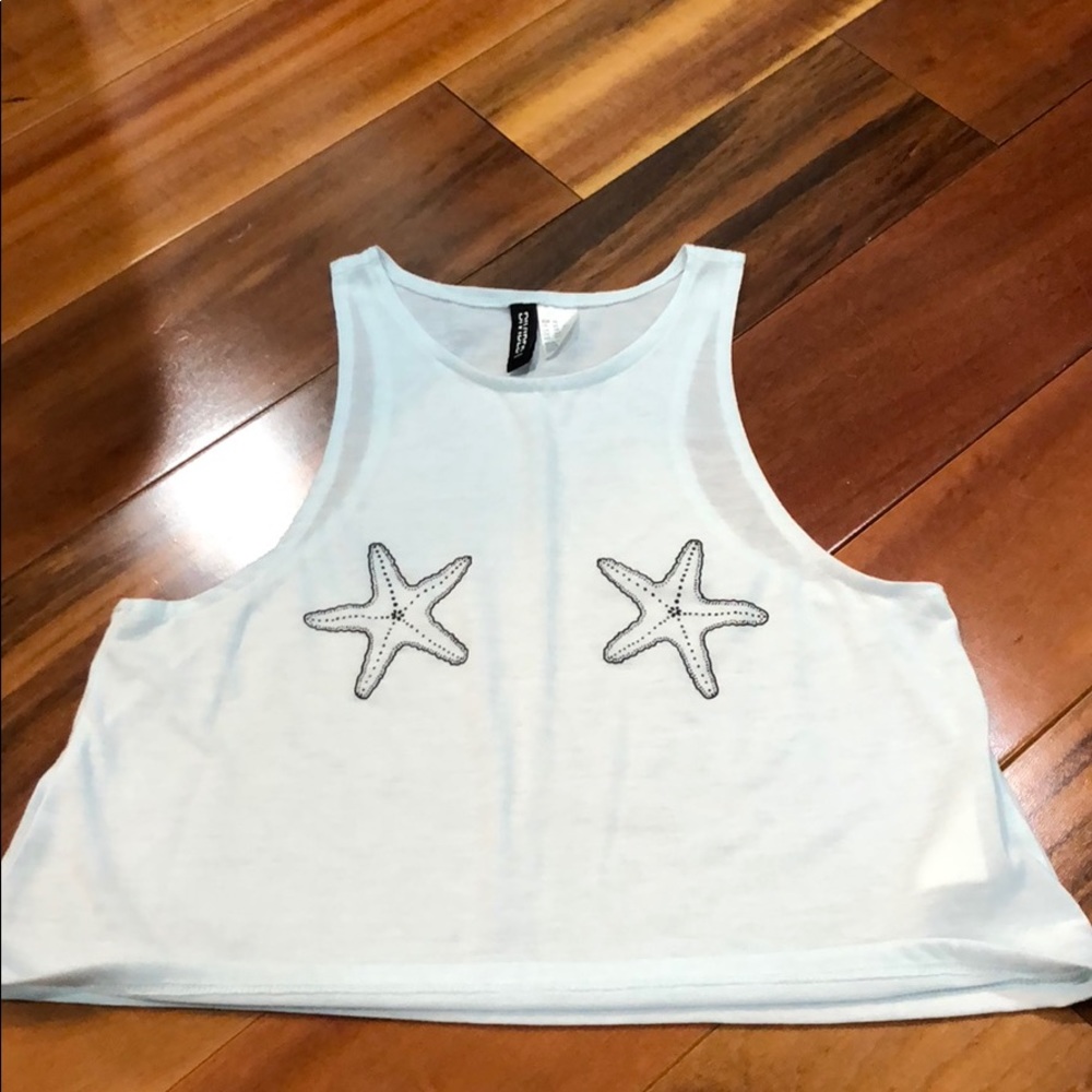 Baby blue crop top